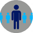 Person standing in group icon